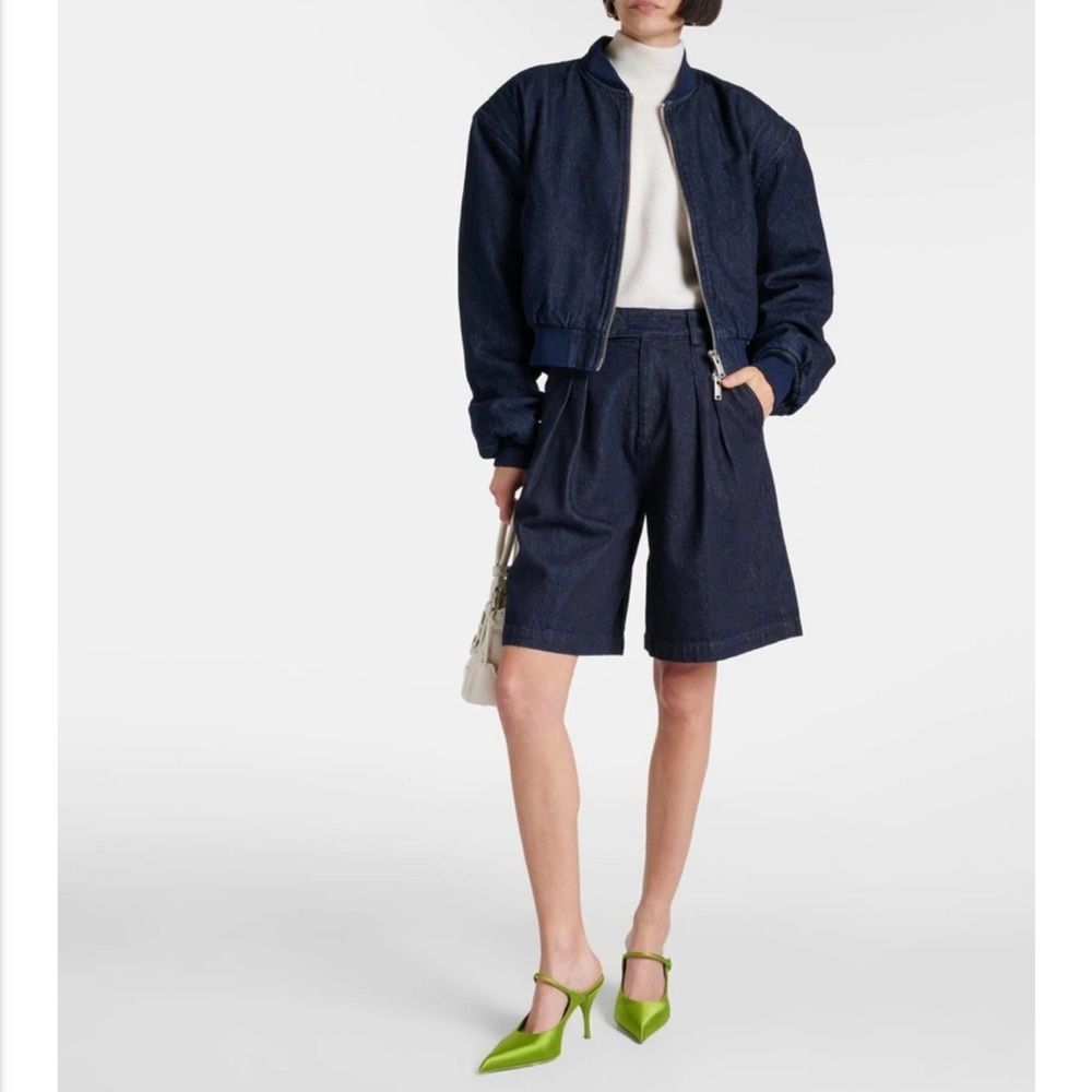 The Frankie Shop Xavier cotton denim Bermuda shorts NWT